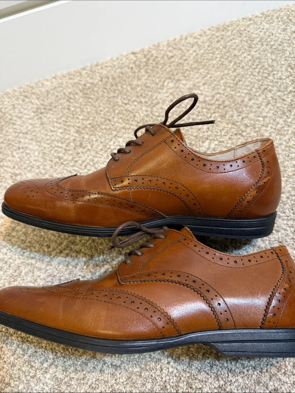 Florsheim Kids Brown Leather Wingtip Dress Shoes